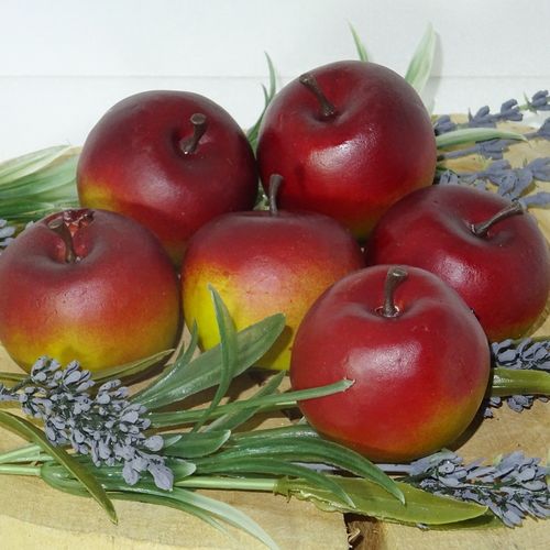 6 kleine Äpfel rot grün 4,5 cm
