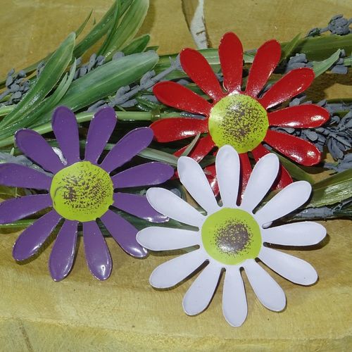 Metall Blüten/ Blume mit Klammer 6 Stück/ Setpreis