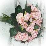Rosen Strauß weiß rosa- künstliche Blumen Blume Kunstblumen Kunstblume