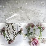 12 x Dekoflaschen Glasflaschen 6 cm Glasfläschchen Tischvasen Väschen Vase Vasen