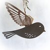 5x Deko Holz Vogel mit Aufhänger - braun grau 13cm - Hängedeko Dekoration Vogel