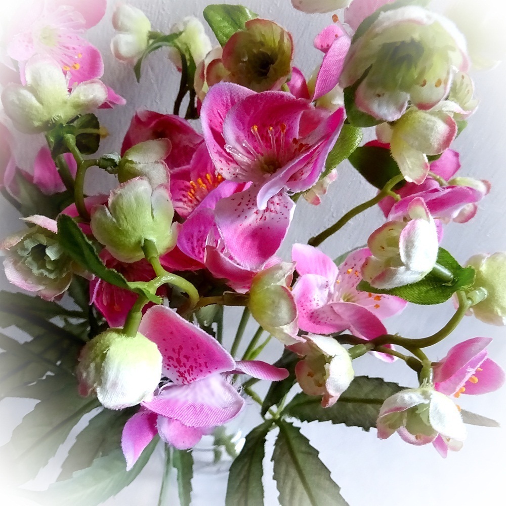 2x Blumen Strauß Schneerose 35 cm rosa künstliche Blume Kunstblumen Kunstblume 