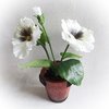 Stiefmütterchen i.Topf H 17 weiß Kunstblume Kunstpflanze künstliche Blumen Blume