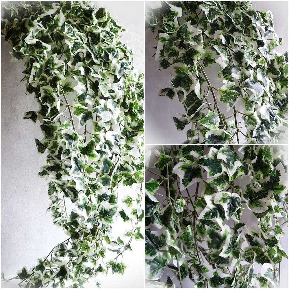 Efeuranke  Efeu  Efeubusch Kunstpflanze Dekopflanze 50 cm weiß-grün 32113-60 F41 