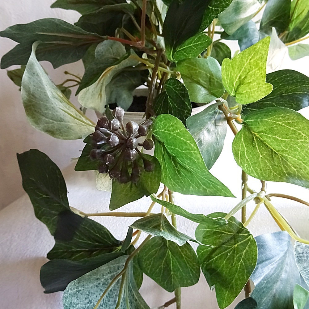Pappelbusch i Topf 45cm künstliches Efeu Ranke Efeubusch Kunstpflanze hängend 