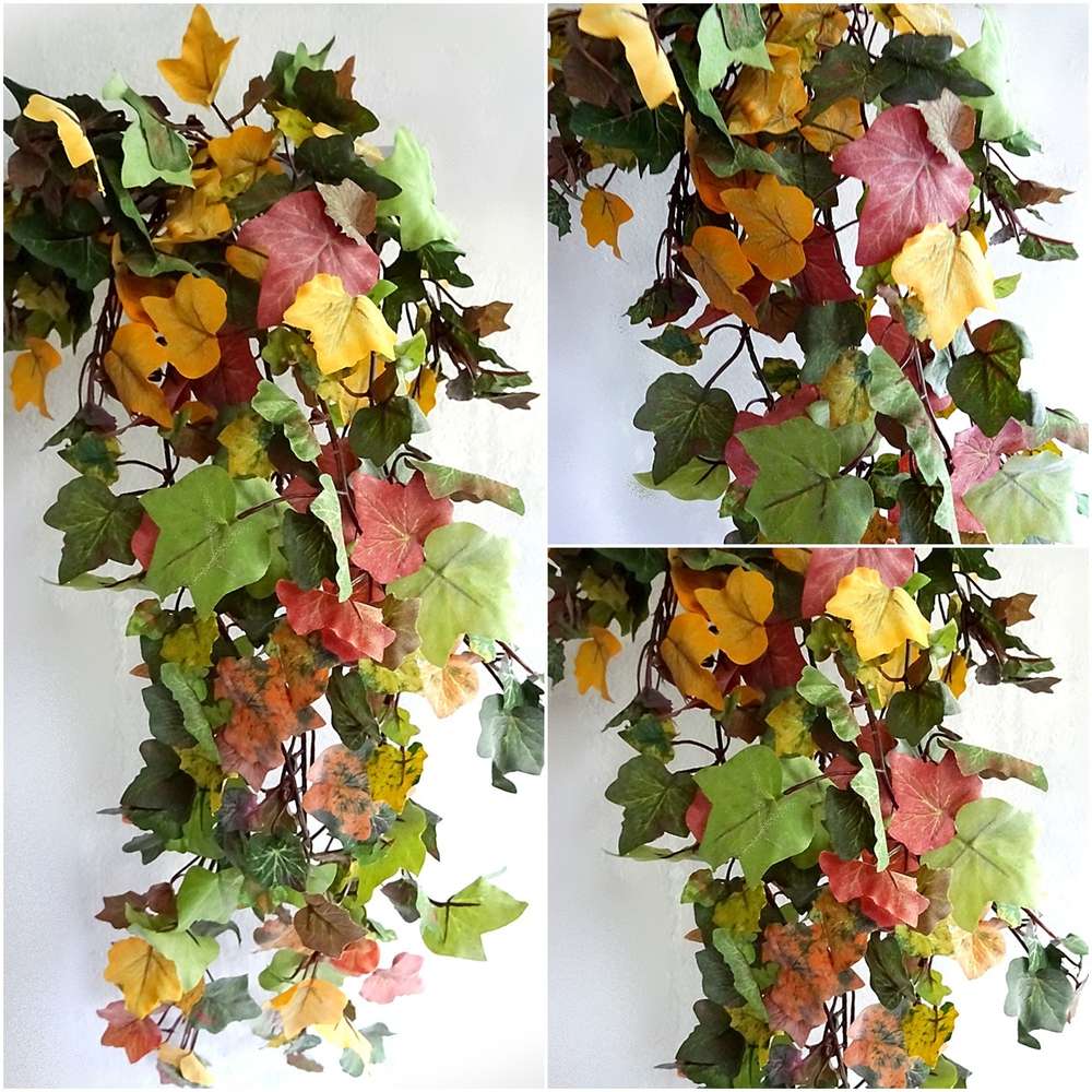 Efeu Ranke 56 cm künstliches Efeu Busch Deko Herbst Laub Blätter Kunstpflanzen 