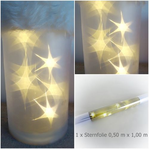 1 x 1 m x 0,50 m 3D-Hologramm-Sternenfolie-Stern-effekt-Lichteffekt Folie Lichterkette