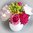 Rosen Dahlien Strauß 24 cm rosa - künstliche Blumen Kunstblumen Frühlingsstrauß
