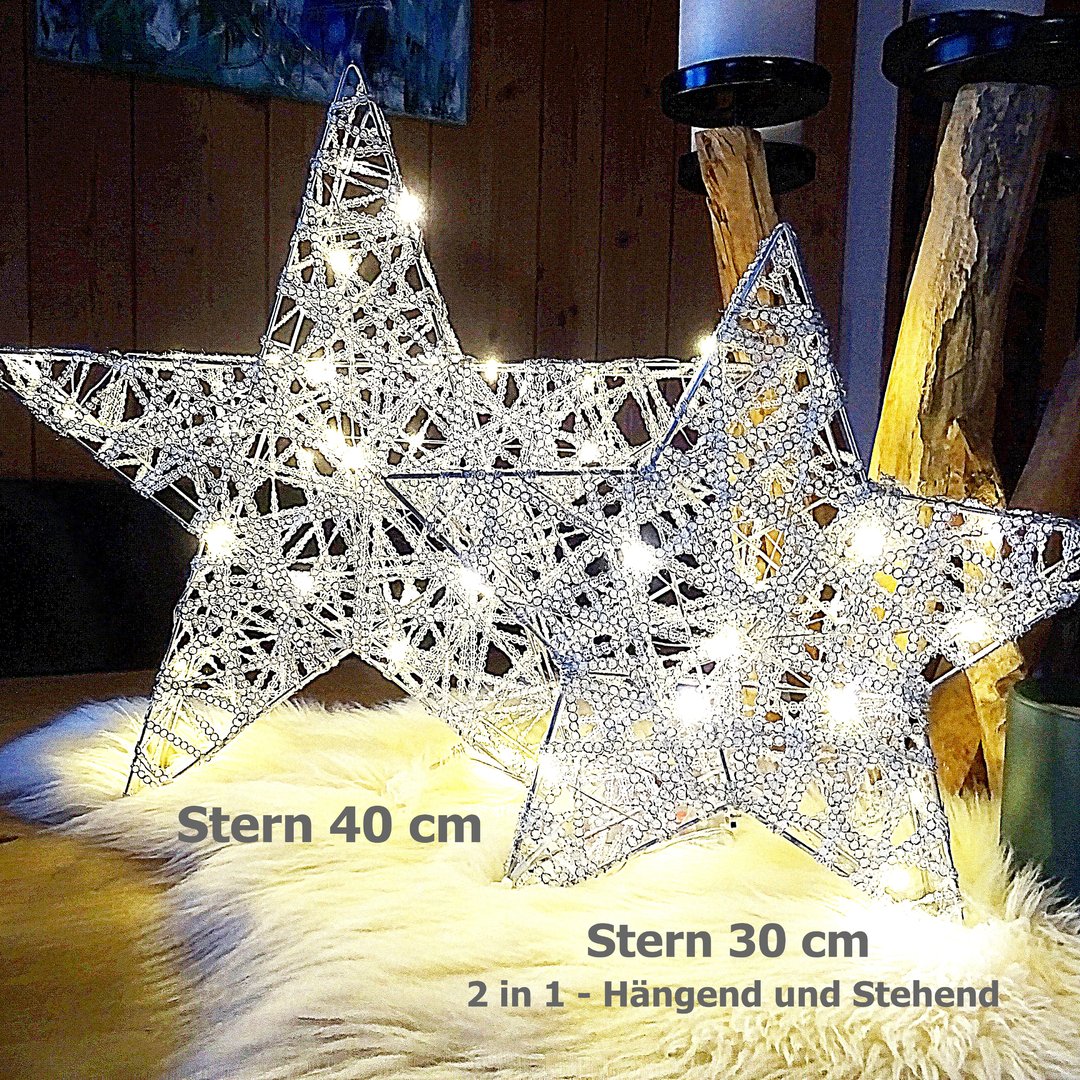 1 x Beleuchteter Weihnachtsstern 30 cm - DekoEins