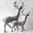 1 x kl Dekohirsch Höhe 20 cm Deko Hirsch Geweih grau - Tier Figur Weihnachten Hirschfigur Skulptur