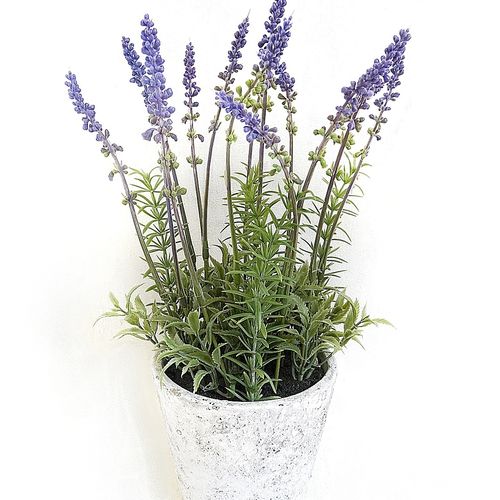 Künstlicher Lavendel im Topf 37 cm Pflanze / künstliche Kunst pflanzen Kunstblumen Blüte