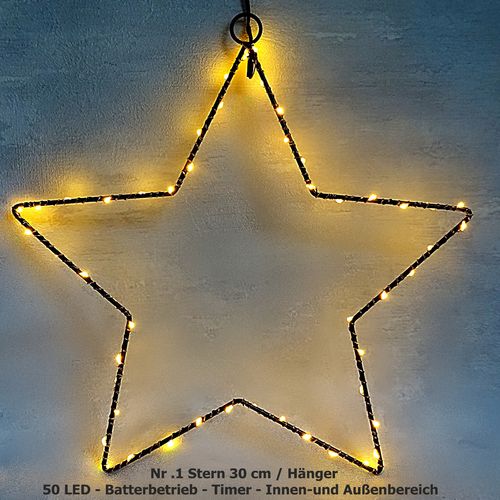 1 x - LED Stern beleuchtet 30 cm / 50 Led´s