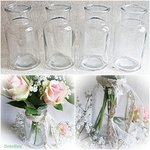 6 x Glasflaschen 16 cm Glasfläschchen Tischvase Vasen Väschen Deko Vase Glas